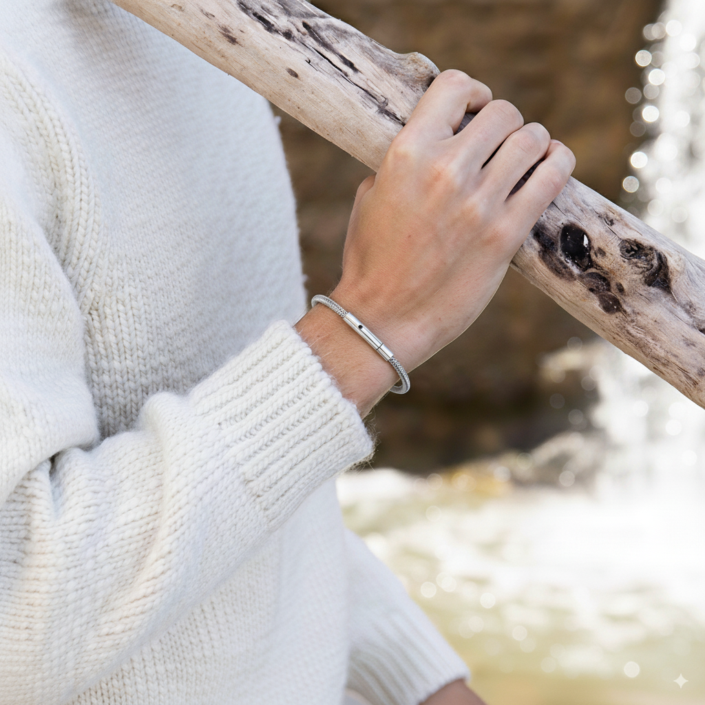 Pulseira de Aço Inoxidável Prata Beroc