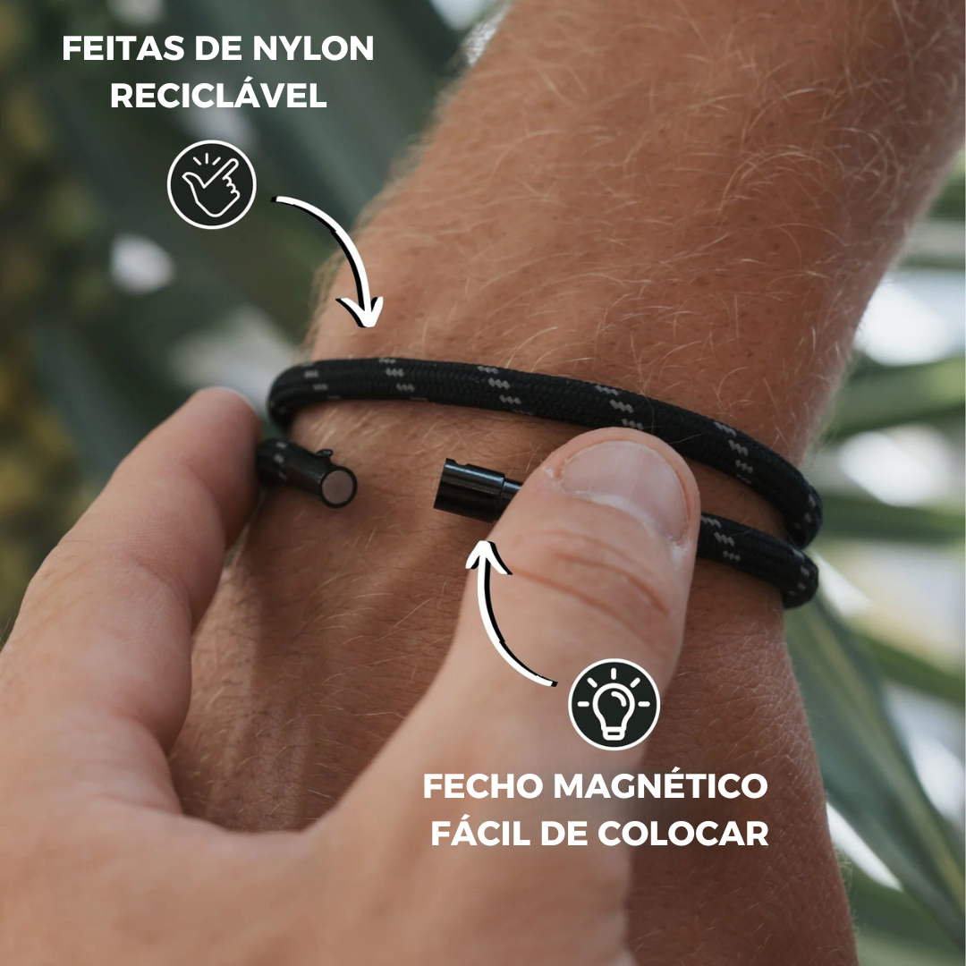 Pulseira de Corda Preta Minimalista Coral Beroc