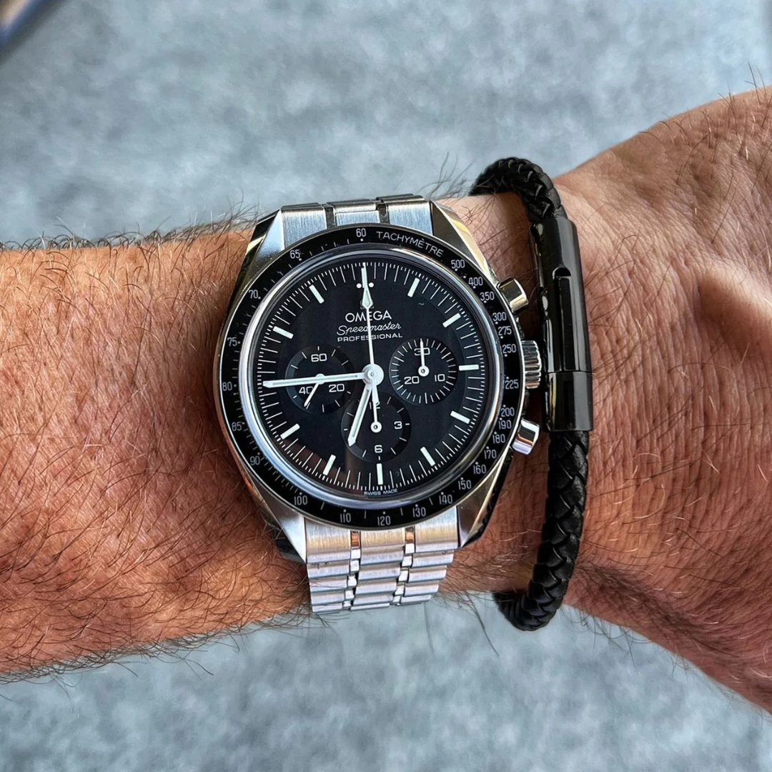 Pulseira de Couro Minimalista Elagio All Black Beroc