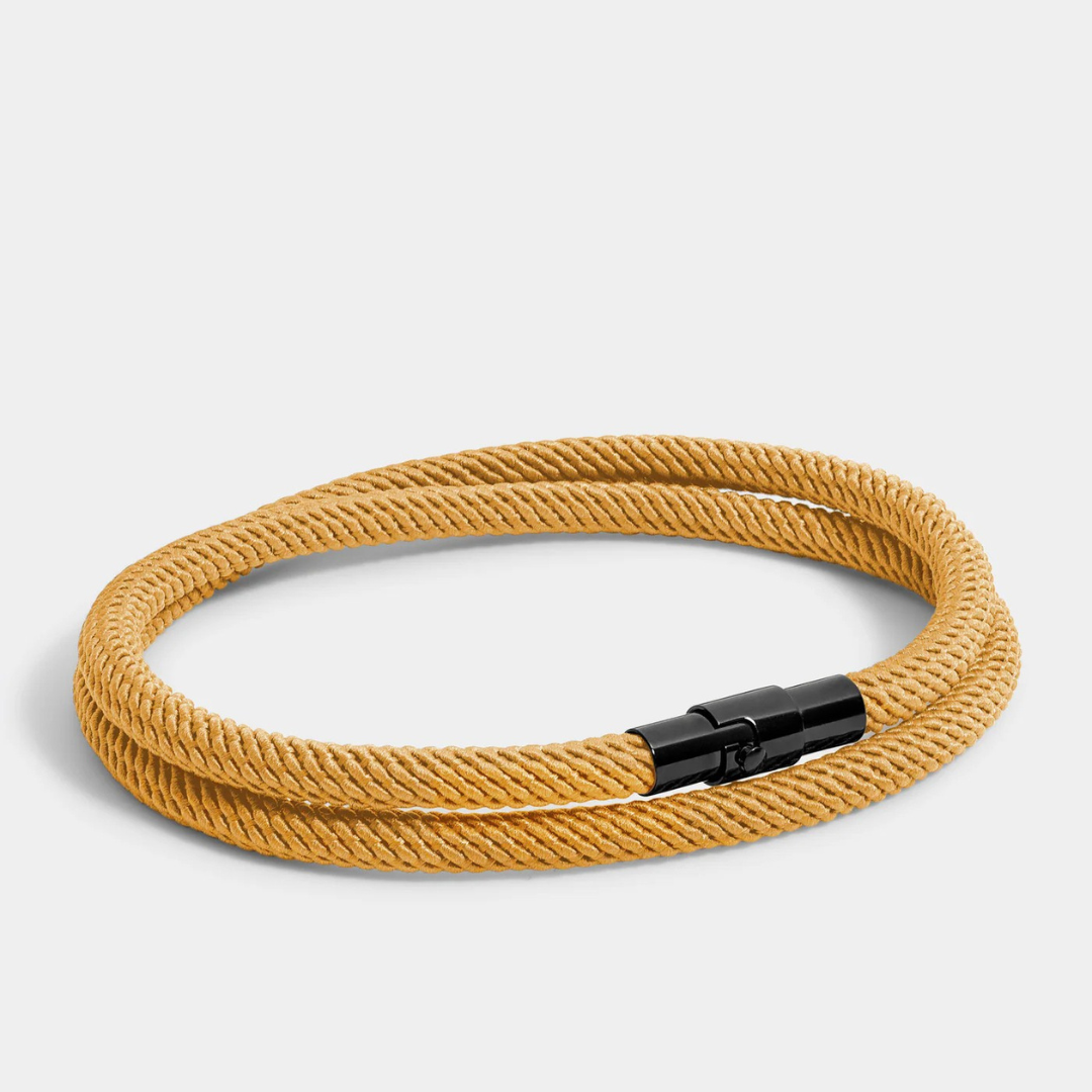 Pulseira de Corda Amarela Minimalista Wave Beroc