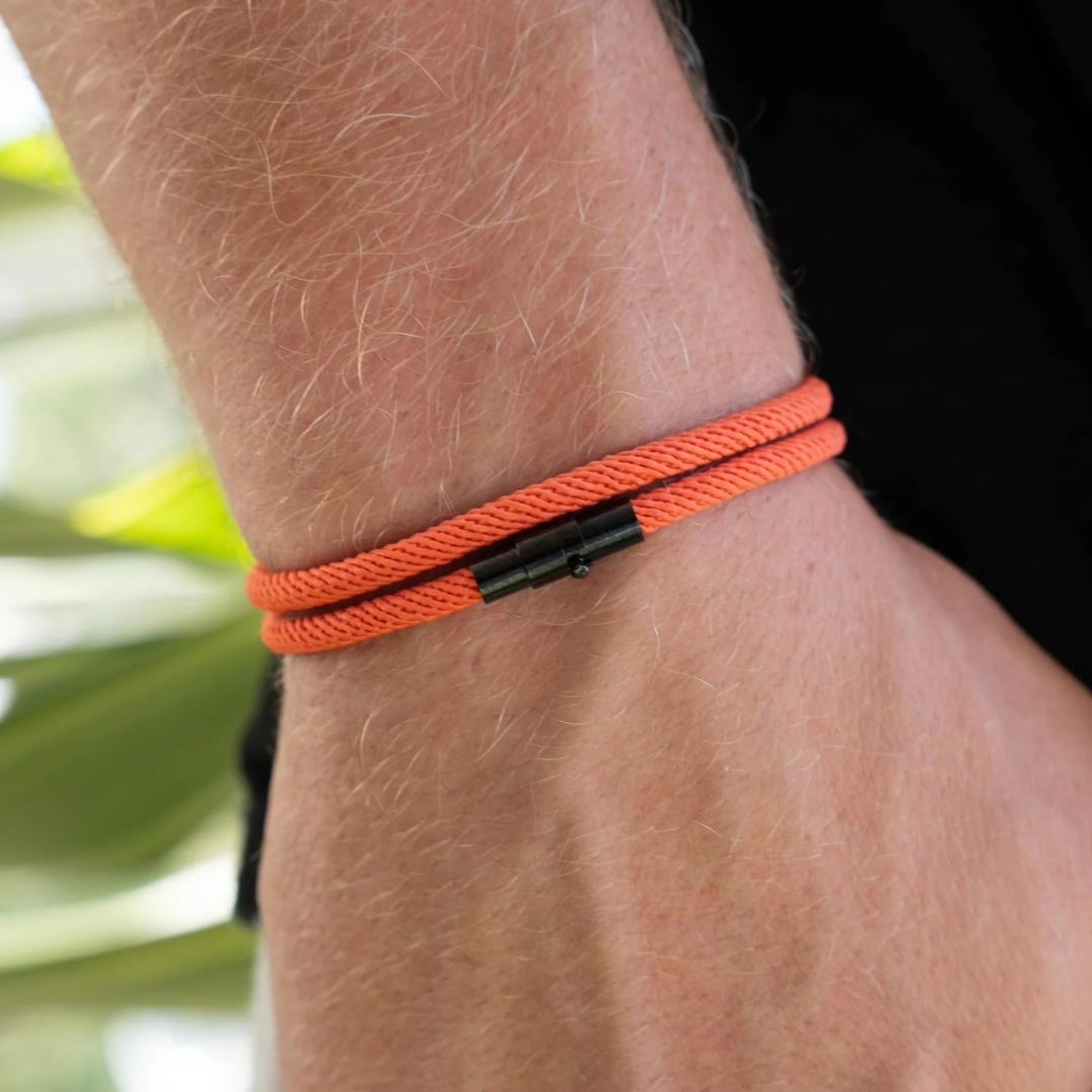 Pulseira de Corda Laranja Minimalista Wave Beroc