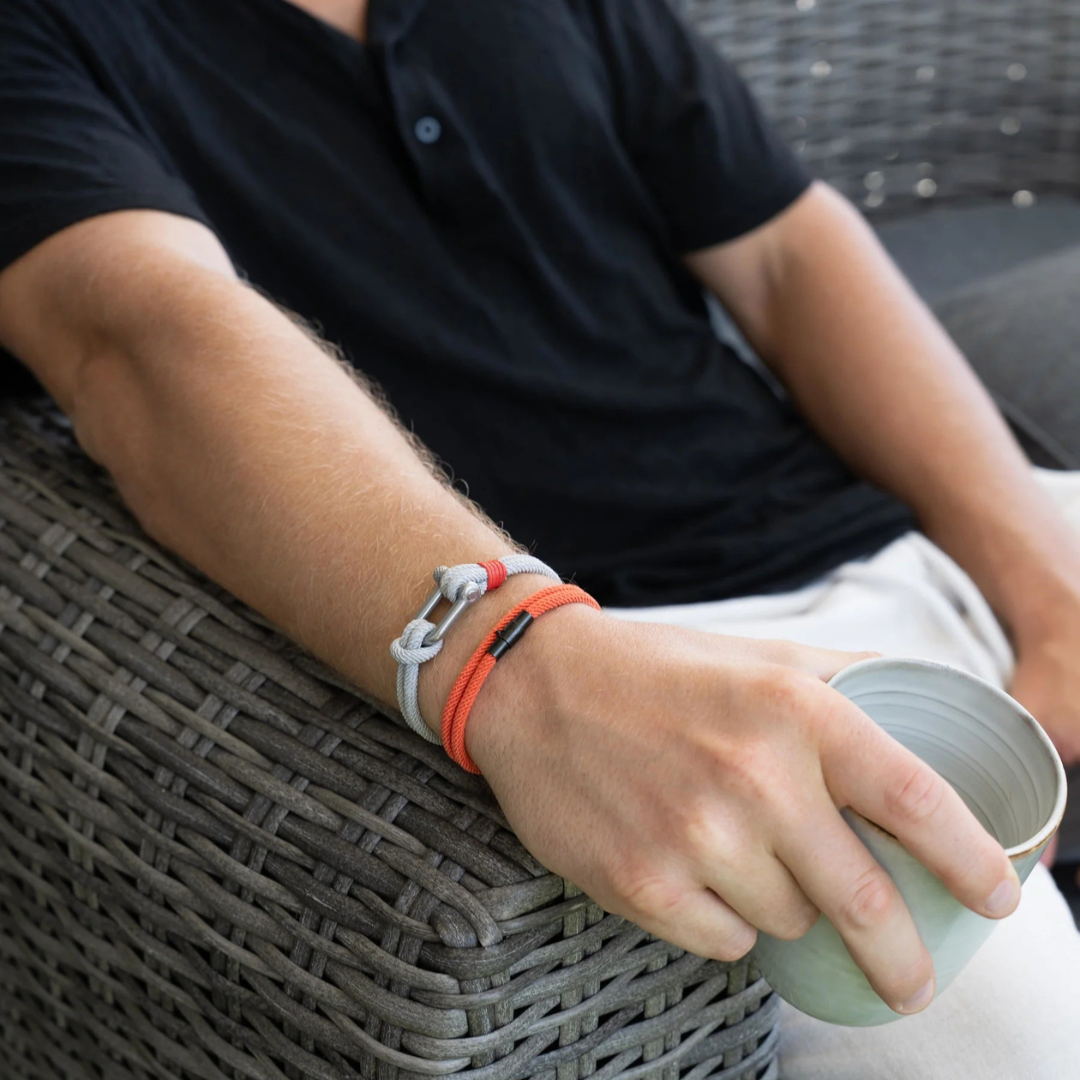 Pulseira de Corda Laranja Minimalista Wave Beroc