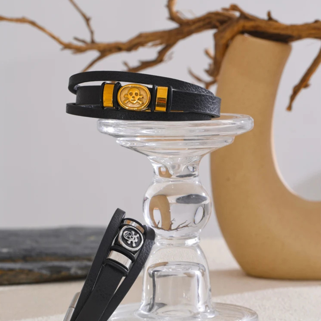 Pulseira de Couro de Ouro Spartan Beroc