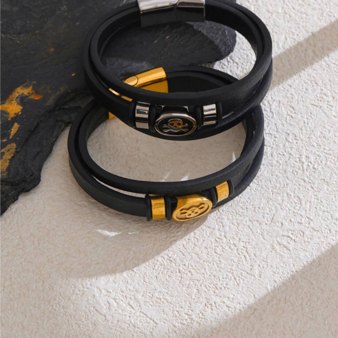 Pulseira de Couro de Ouro Spartan Beroc