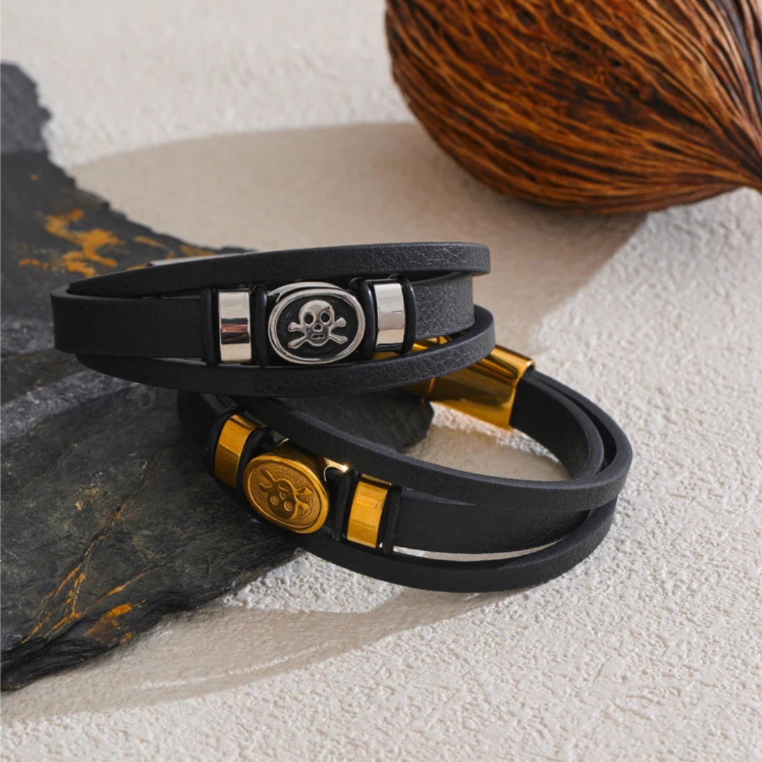 Pulseira de Couro de Ouro Spartan Beroc