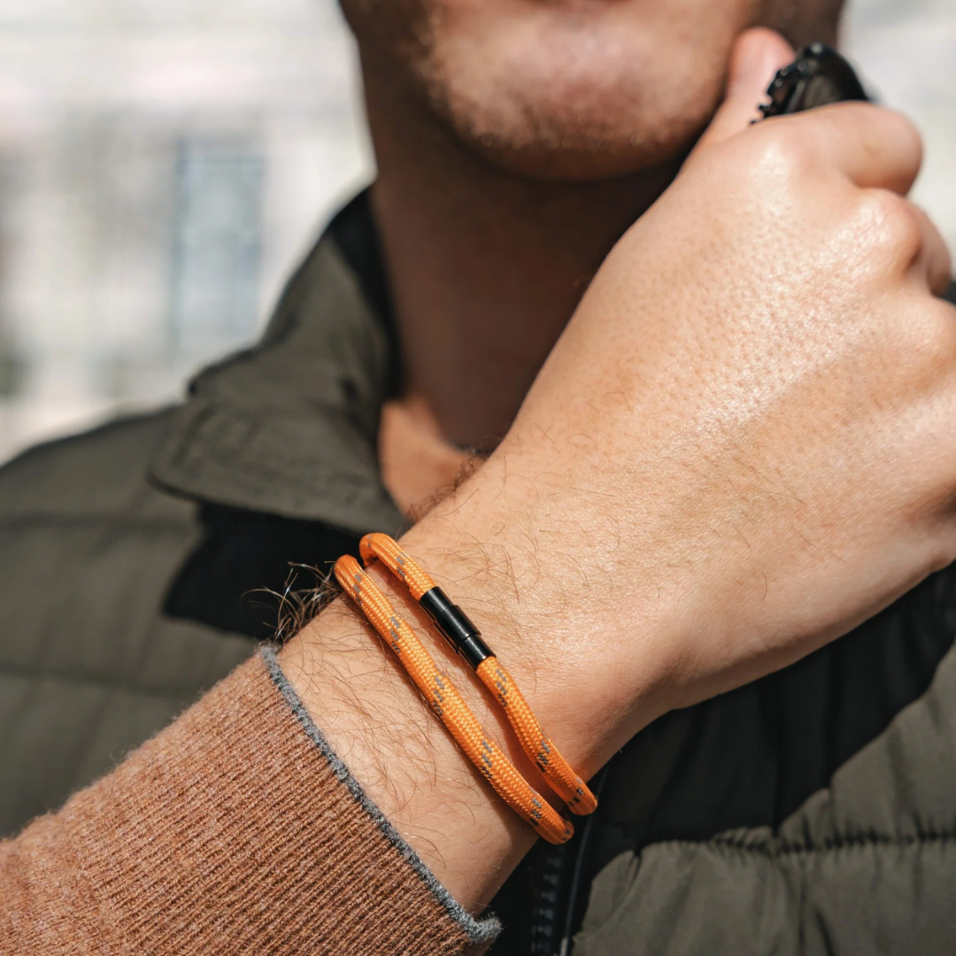 Pulseira de Corda Laranja Minimalista Coral Beroc