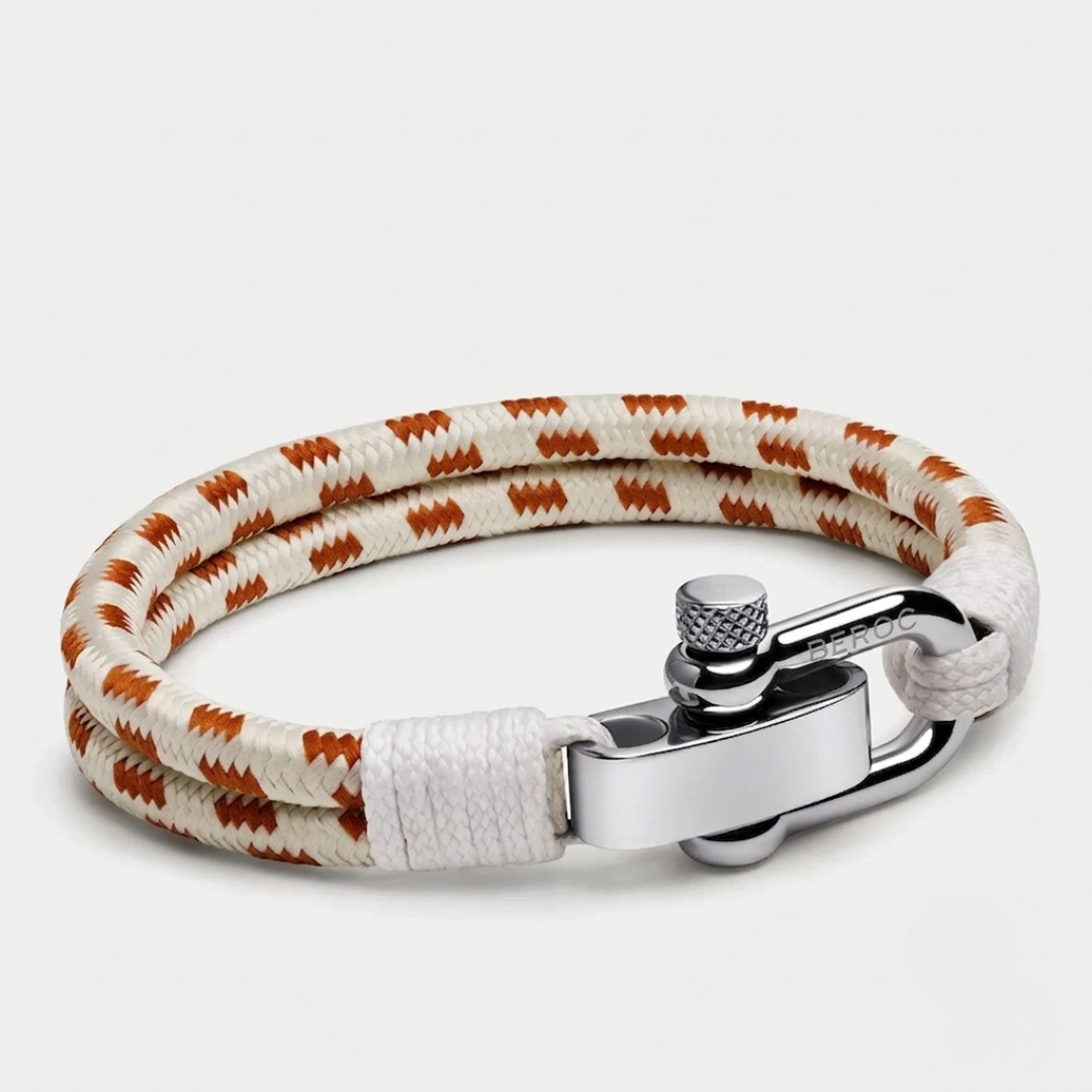 Pulseira de Corda Branca e Marrom Veleiro Beroc