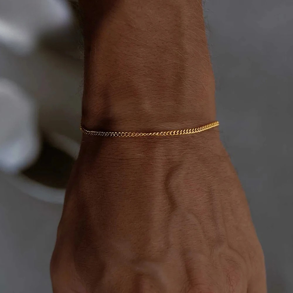 Pulseira de Ouro Minimalista Atlas Beroc