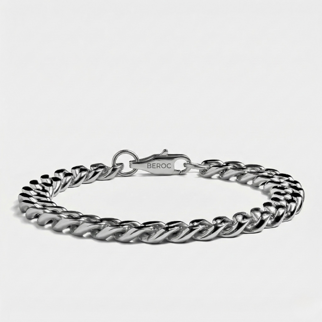 Pulseira de Prata Cuban Beroc (8mm)