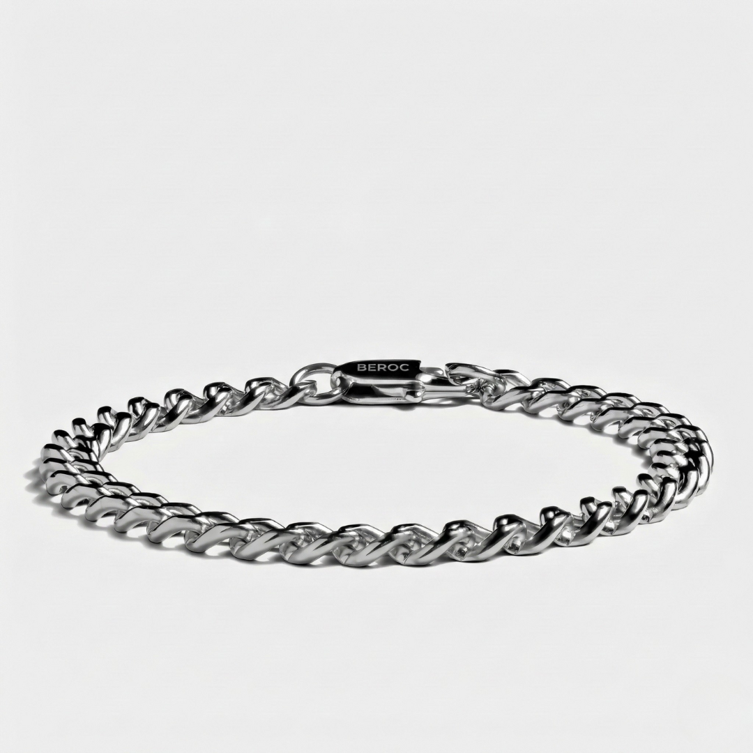 Pulseira de Prata Cuban Beroc (6mm)