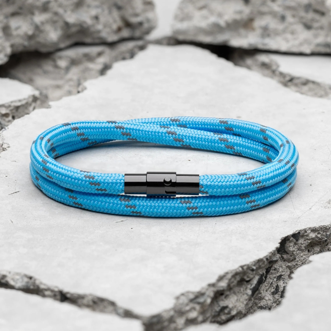Pulseira de Corda Azul Minimalista Coral Beroc