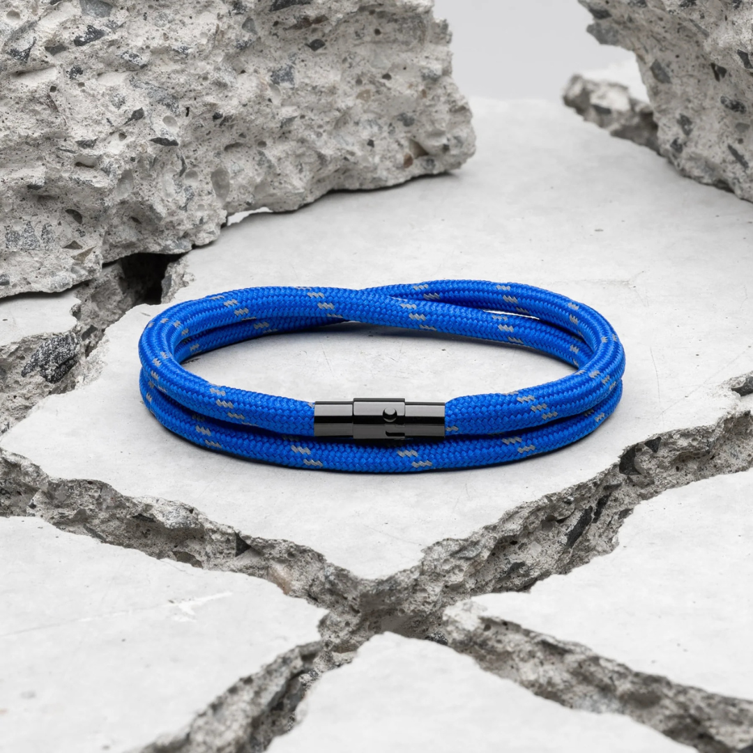 Pulseira de Corda Azul Escuro Minimalista Coral Beroc