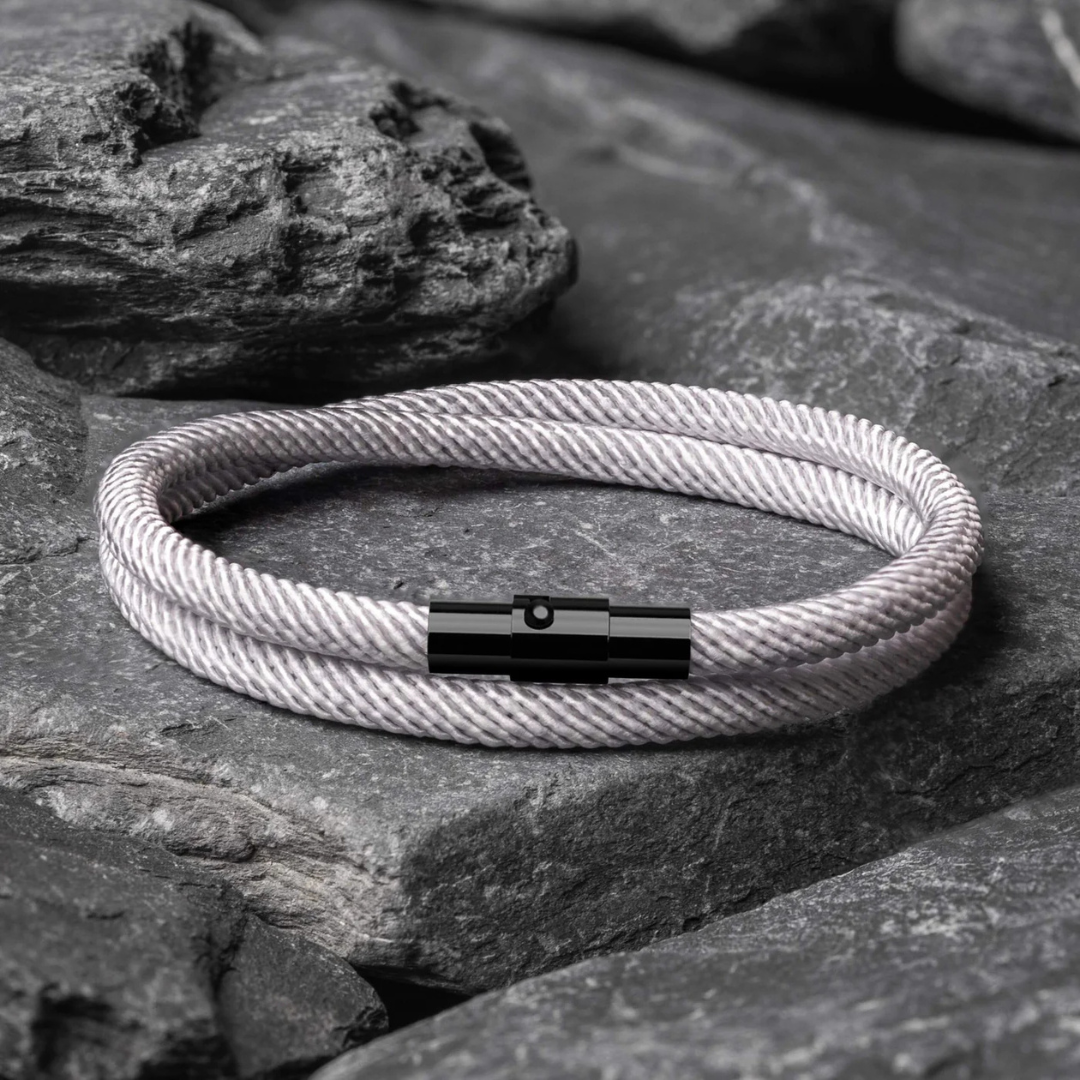 Pulseira de Corda Cinza Minimalista Wave Beroc
