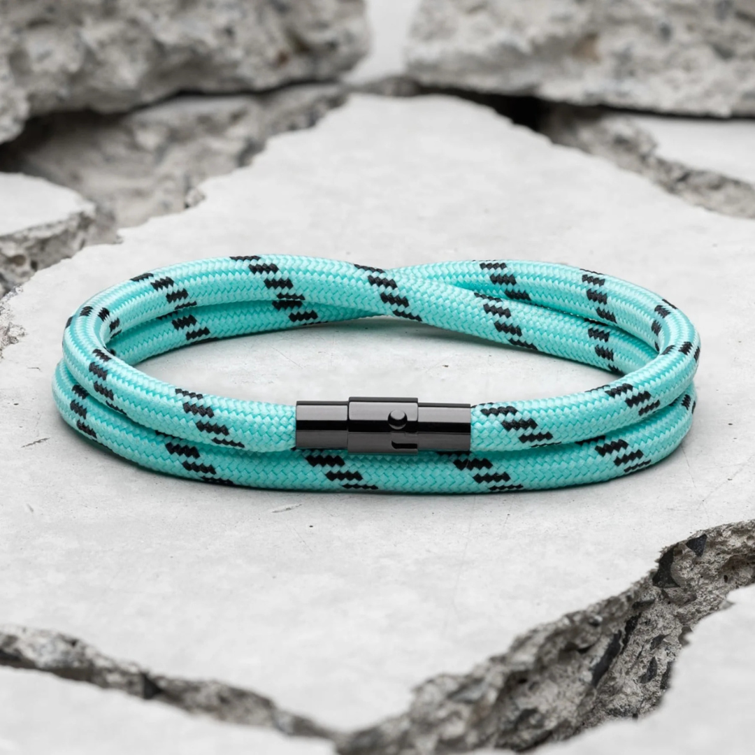 Pulseira de Corda Azul Claro Minimalista Coral Beroc