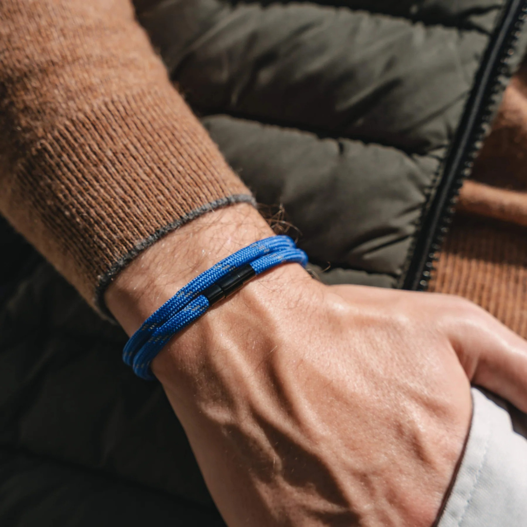 Pulseira de Corda Azul Escuro Minimalista Coral Beroc