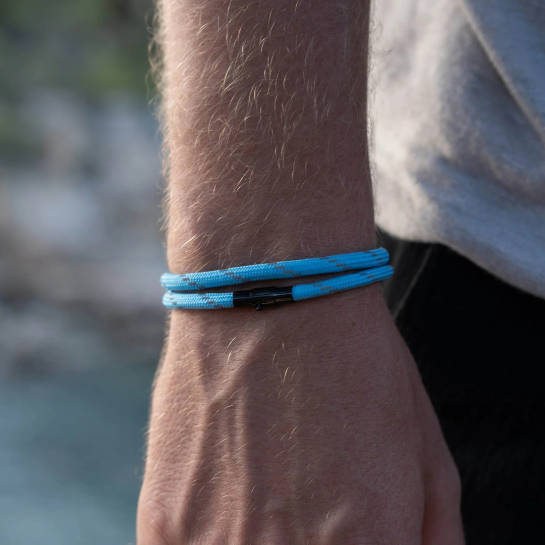 Pulseira de Corda Azul Minimalista Coral Beroc