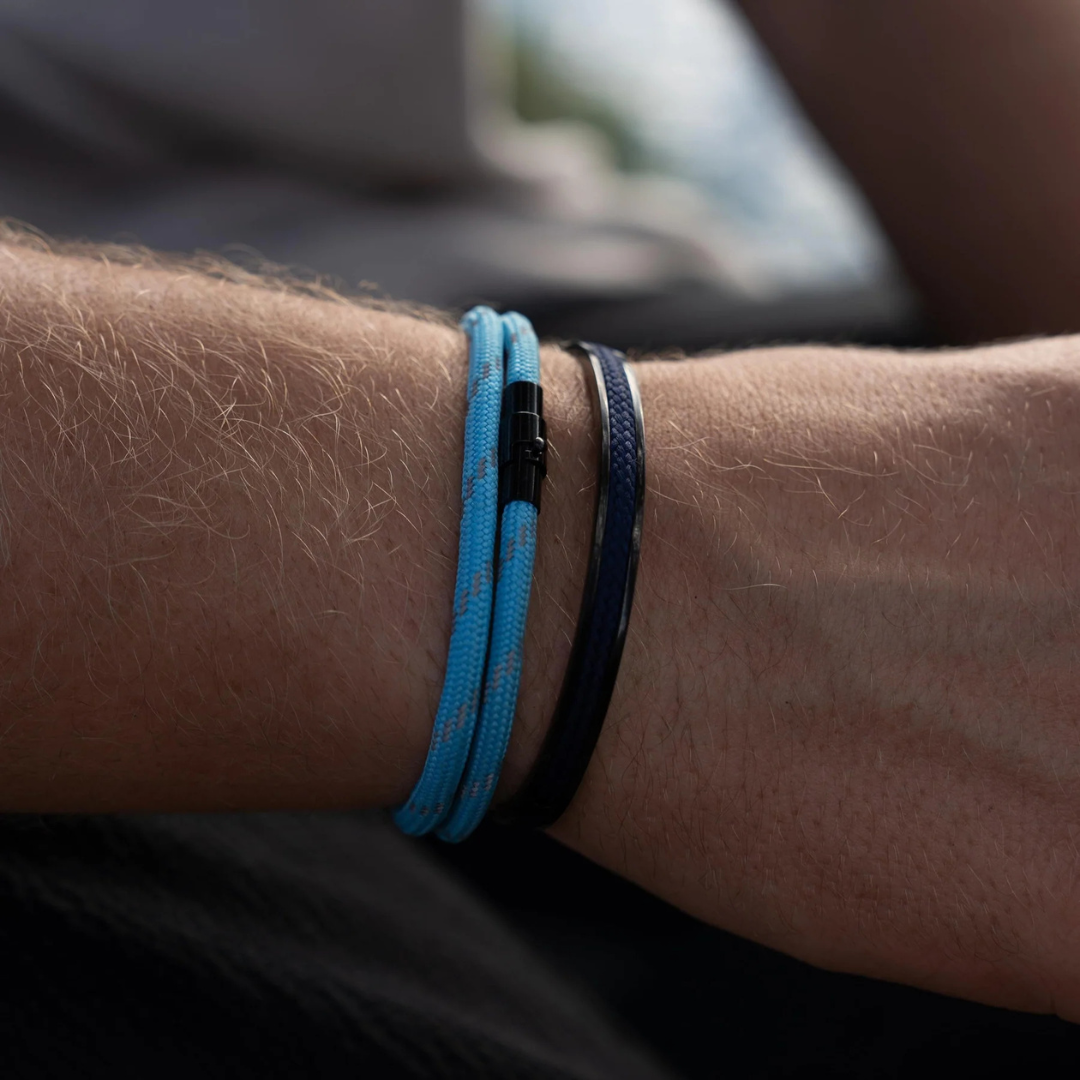 Pulseira de Corda Azul Minimalista Coral Beroc