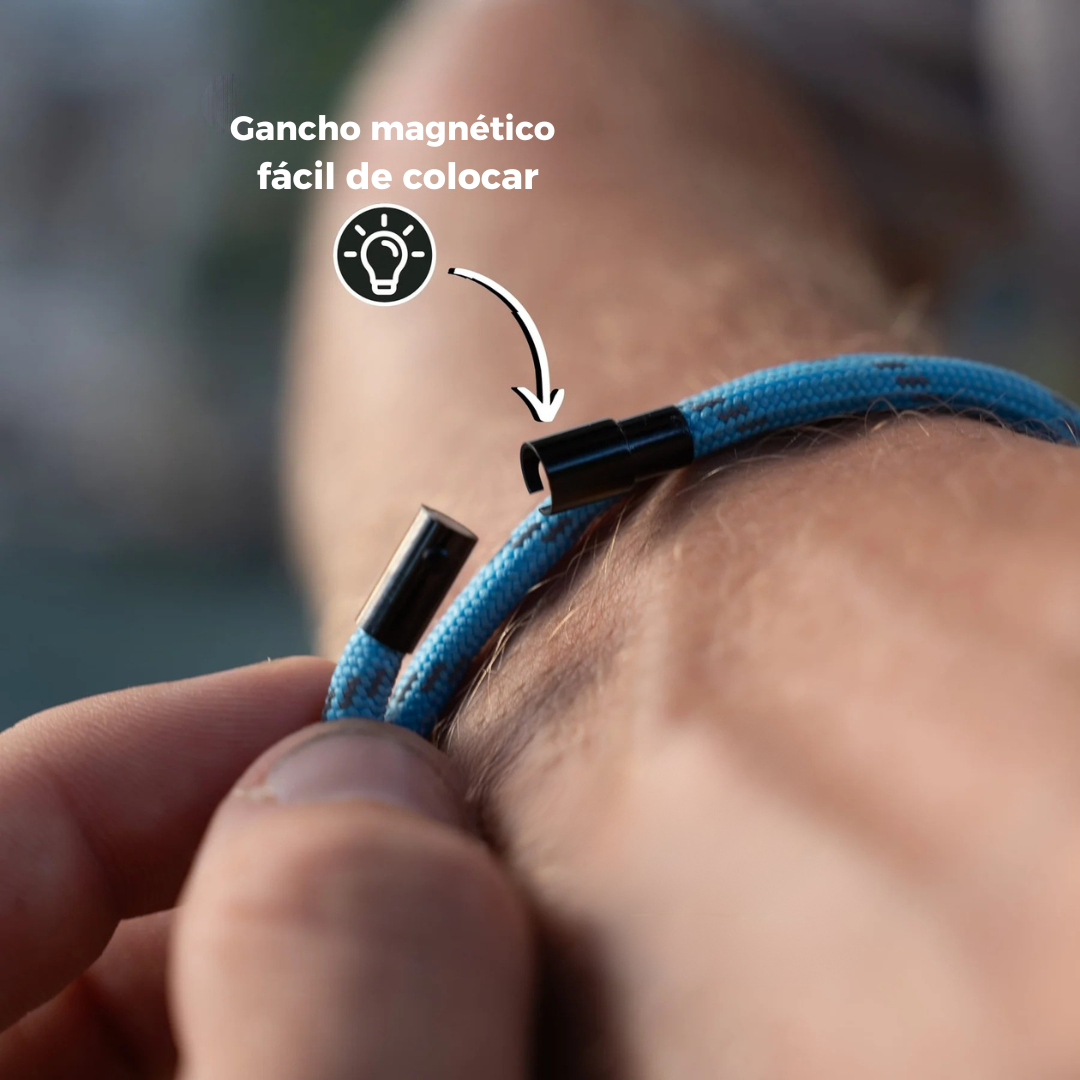 Pulseira de Corda Azul Minimalista Coral Beroc