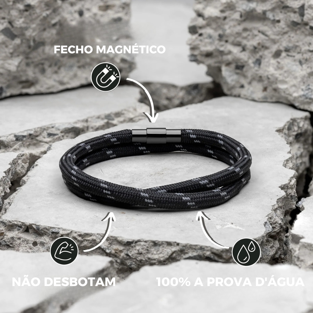 Pulseira de Corda Preta Minimalista Coral Beroc