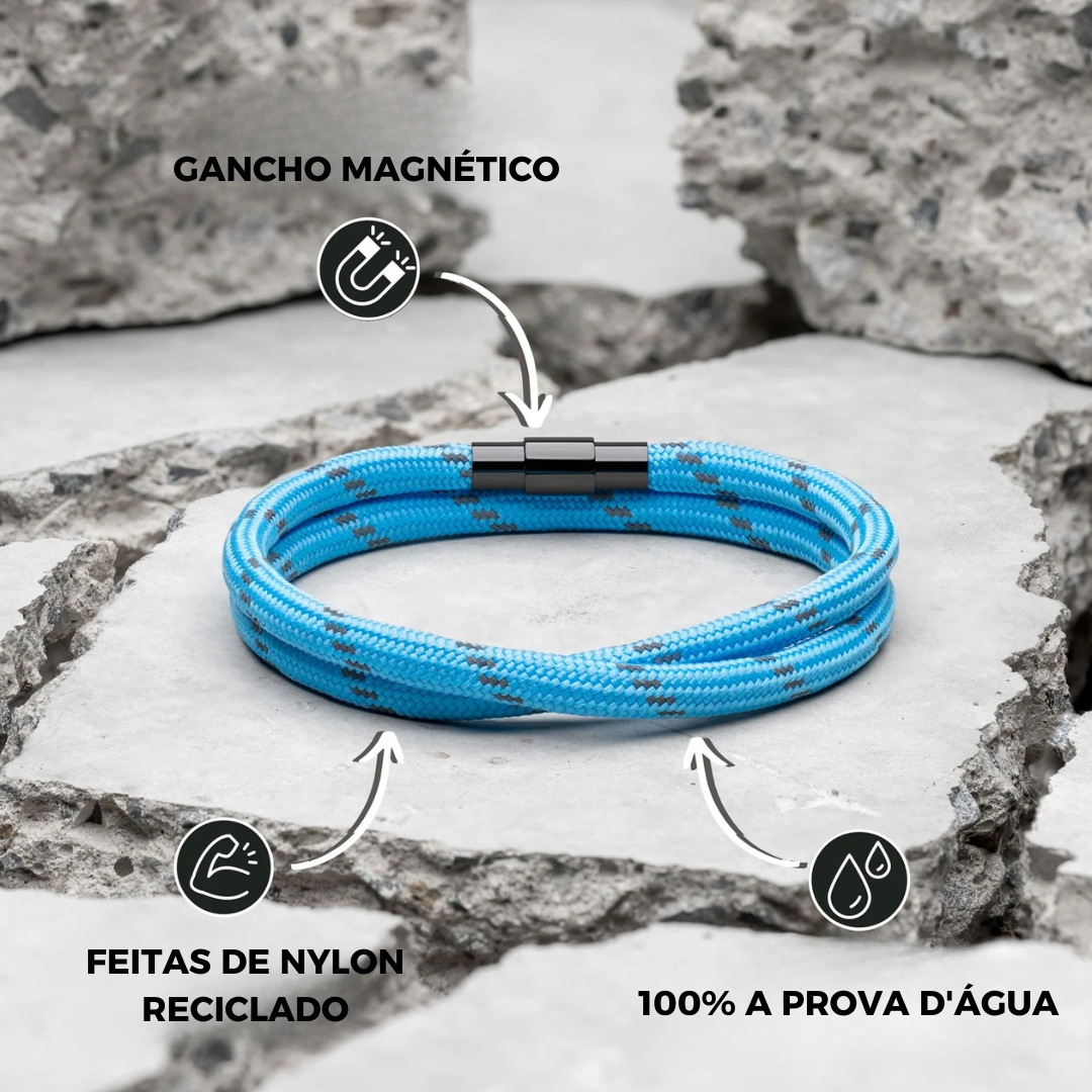 Pulseira de Corda Azul Minimalista Coral Beroc