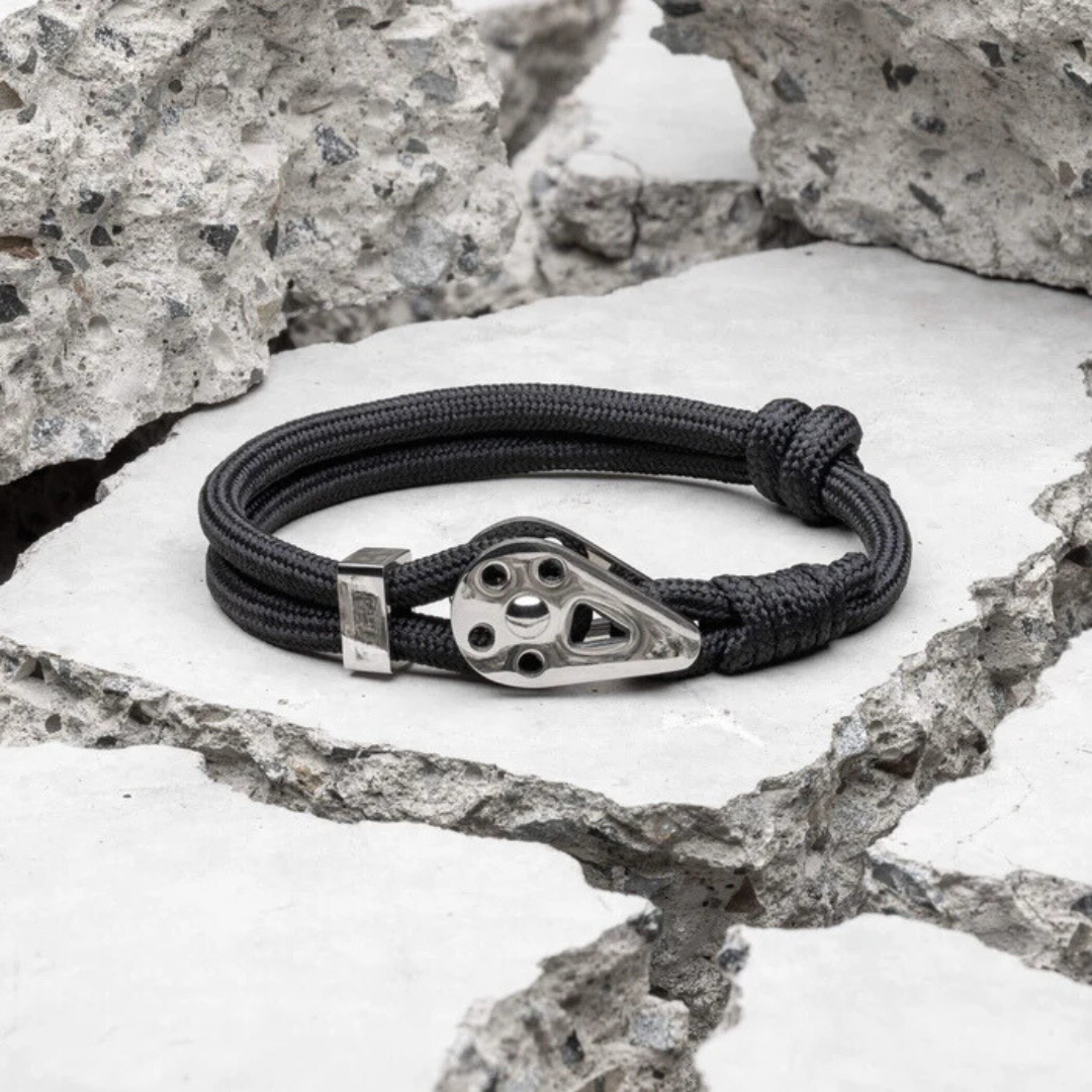 Pulseira de Corda Preta Bravo Silver Beroc
