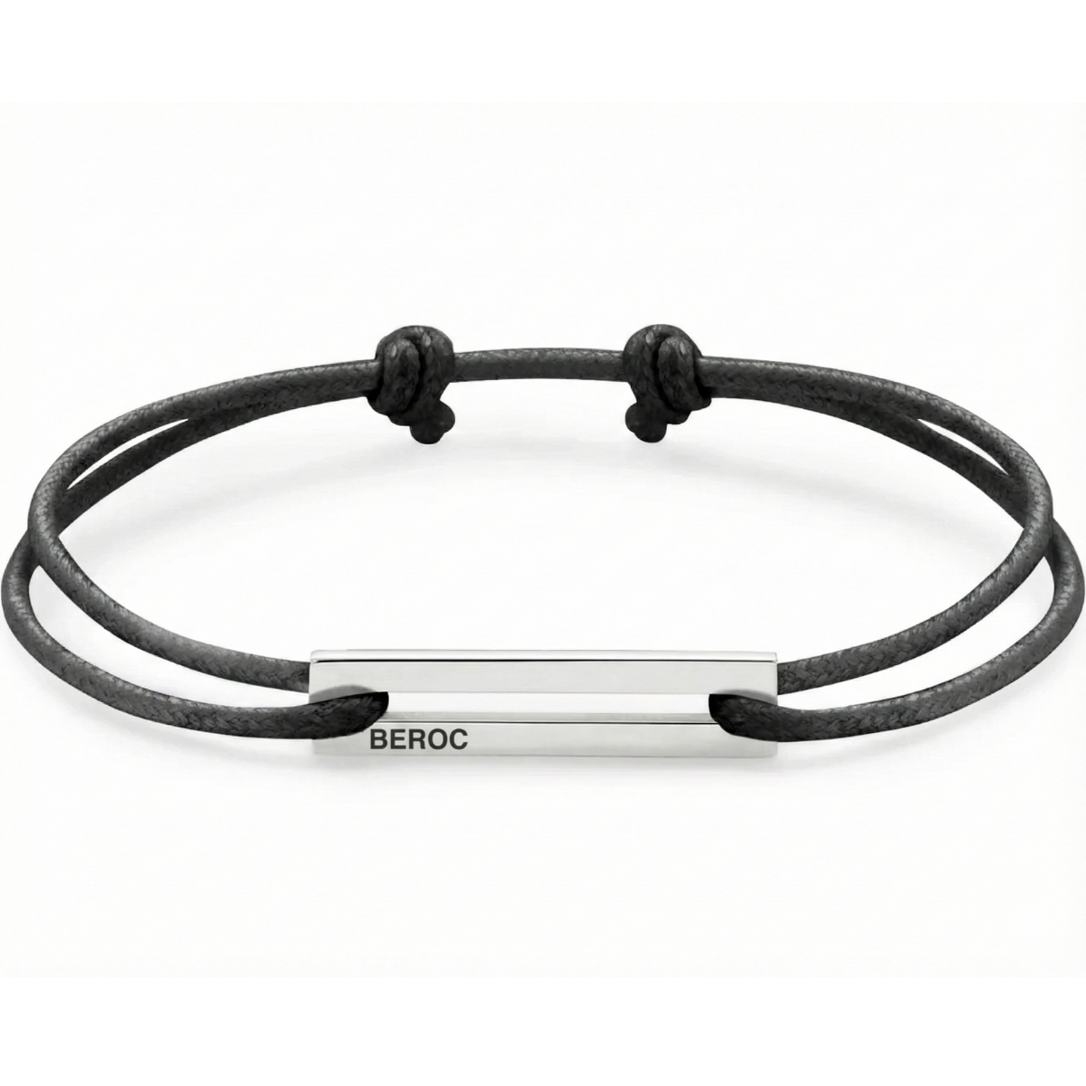 Pulseira Ajustável de Corda Preta Marfim Beroc