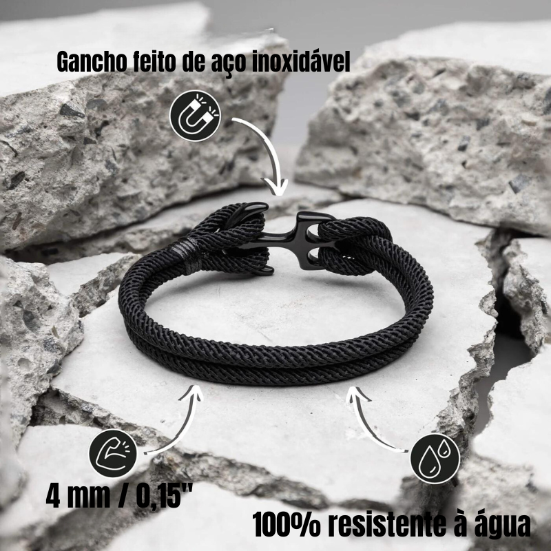 Pulseira Anchor Preta .beroc