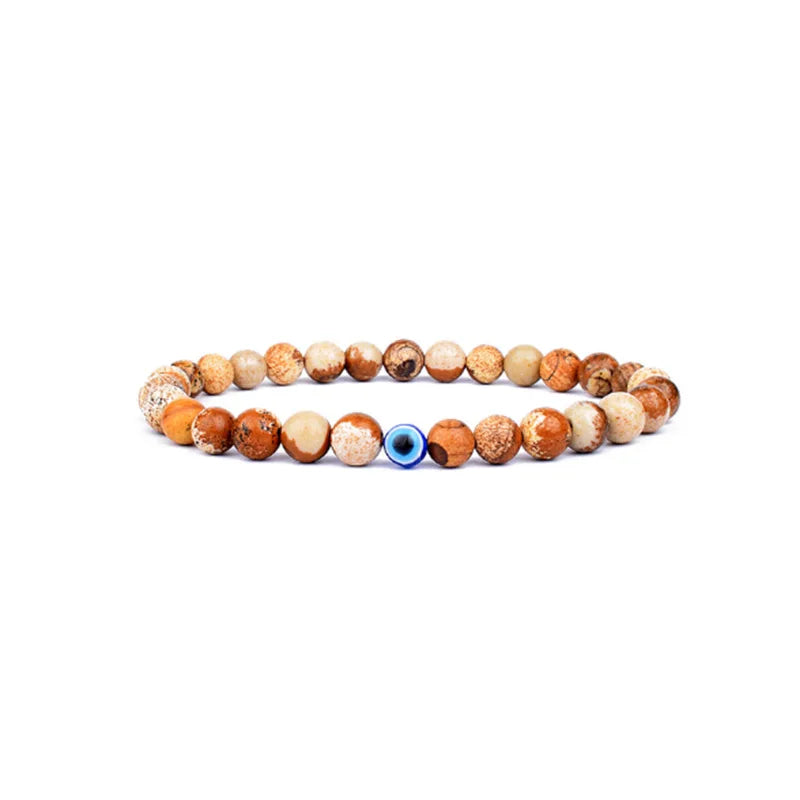 Pulseira de Pedra Natural Olho Grego Mantra Beroc