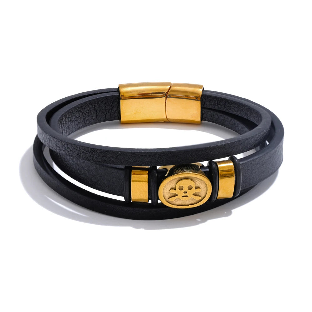 Pulseira de Couro de Ouro Spartan Beroc
