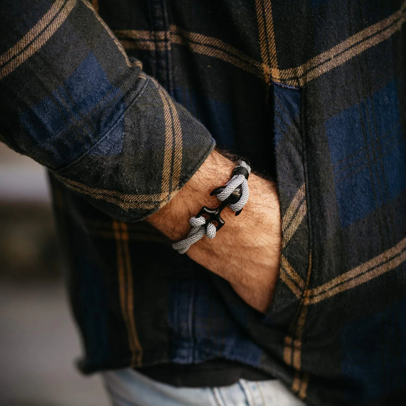 Pulseira Anchor Cinza .beroc
