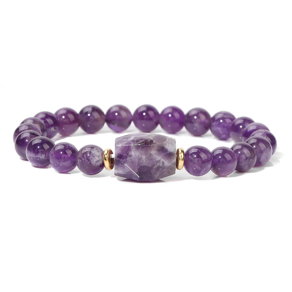 Pulseira de Pedra Ametista Roxa Beroc