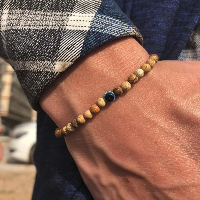Pulseira de Pedra Natural Olho Grego Aurora Beroc
