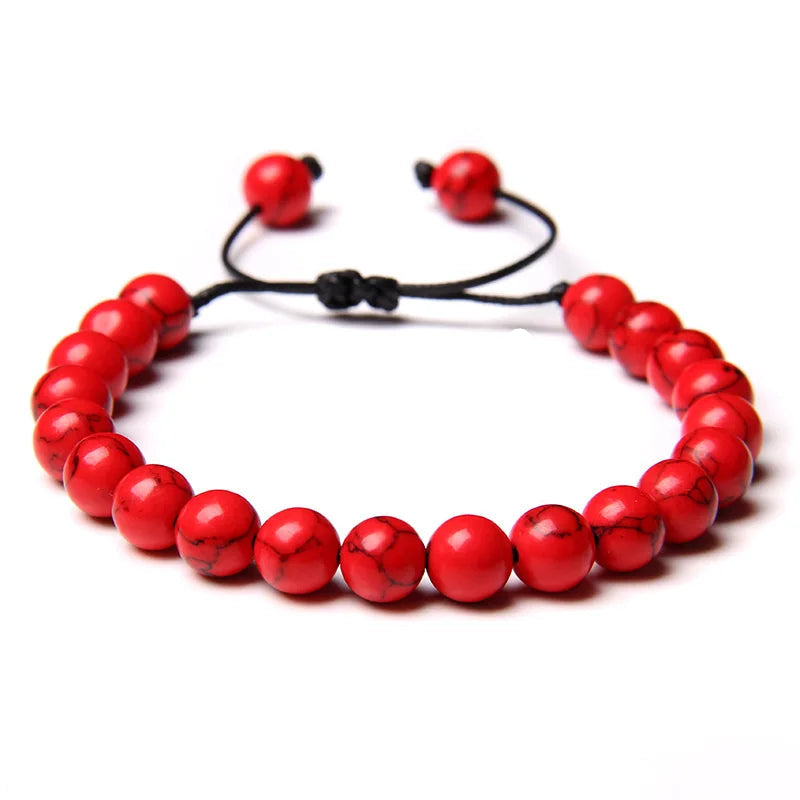 Pulseira de Pedra Turquesa Vermelha Beroc