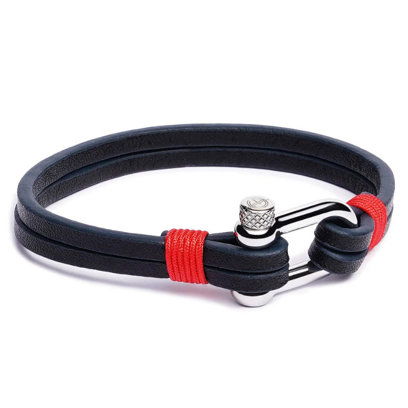 Pulseira Nautic Preta/Vermelha