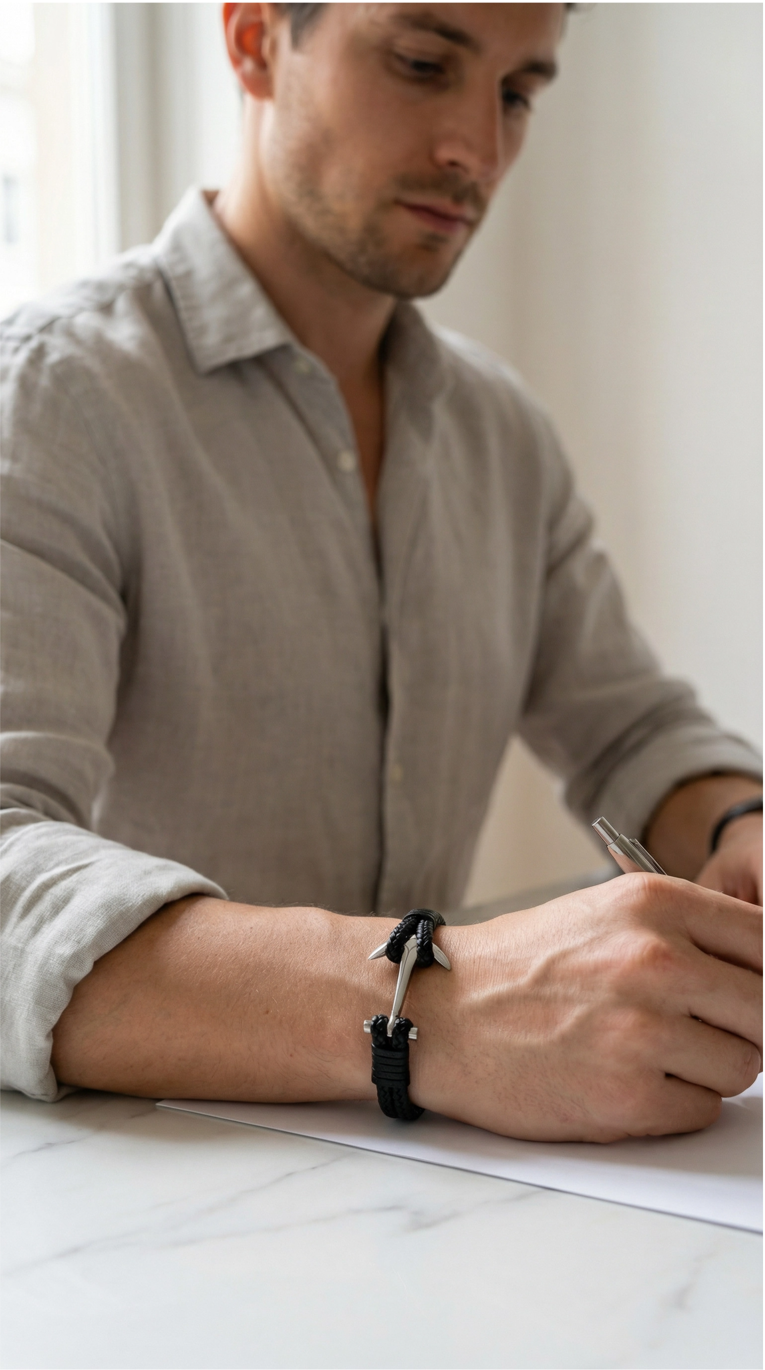 Pulseira de Couro Anchor Beroc