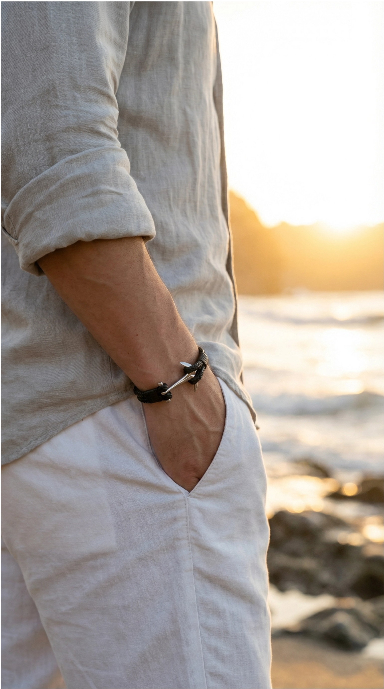 Pulseira de Couro Anchor Beroc