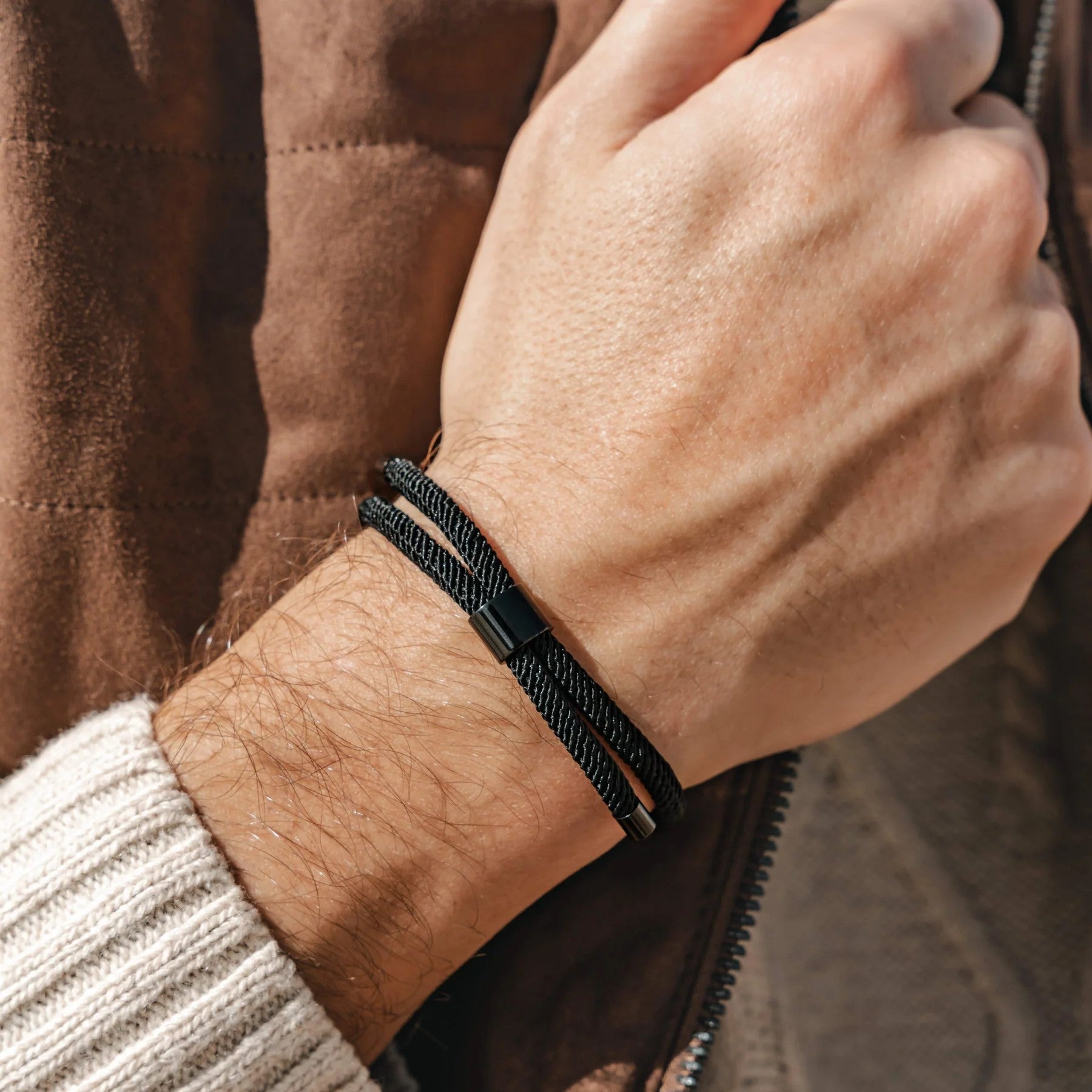 Pulseira de Corda Milan Preta Nautilus Beroc