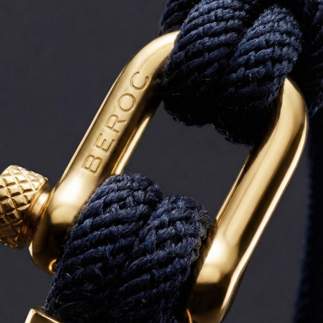 Pulseira de Corda Azul Malibu Gold Beroc