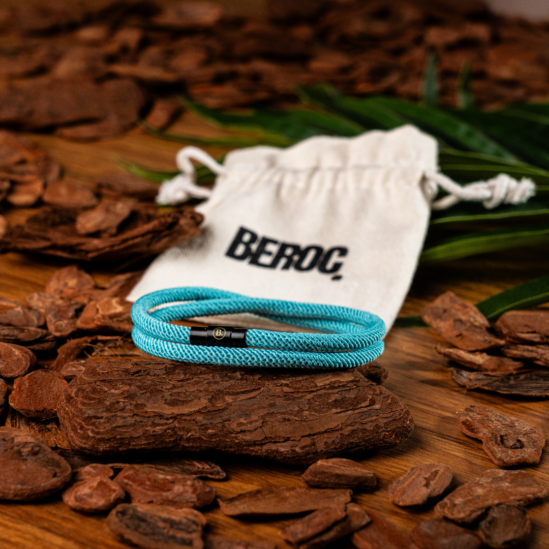 Pulseira de Corda Azul Claro Minimalista Wave Beroc