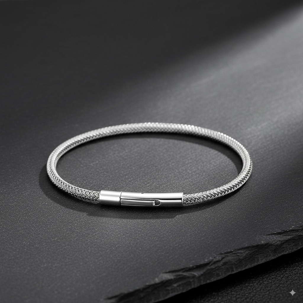 Pulseira de Aço Inoxidável Prata Beroc