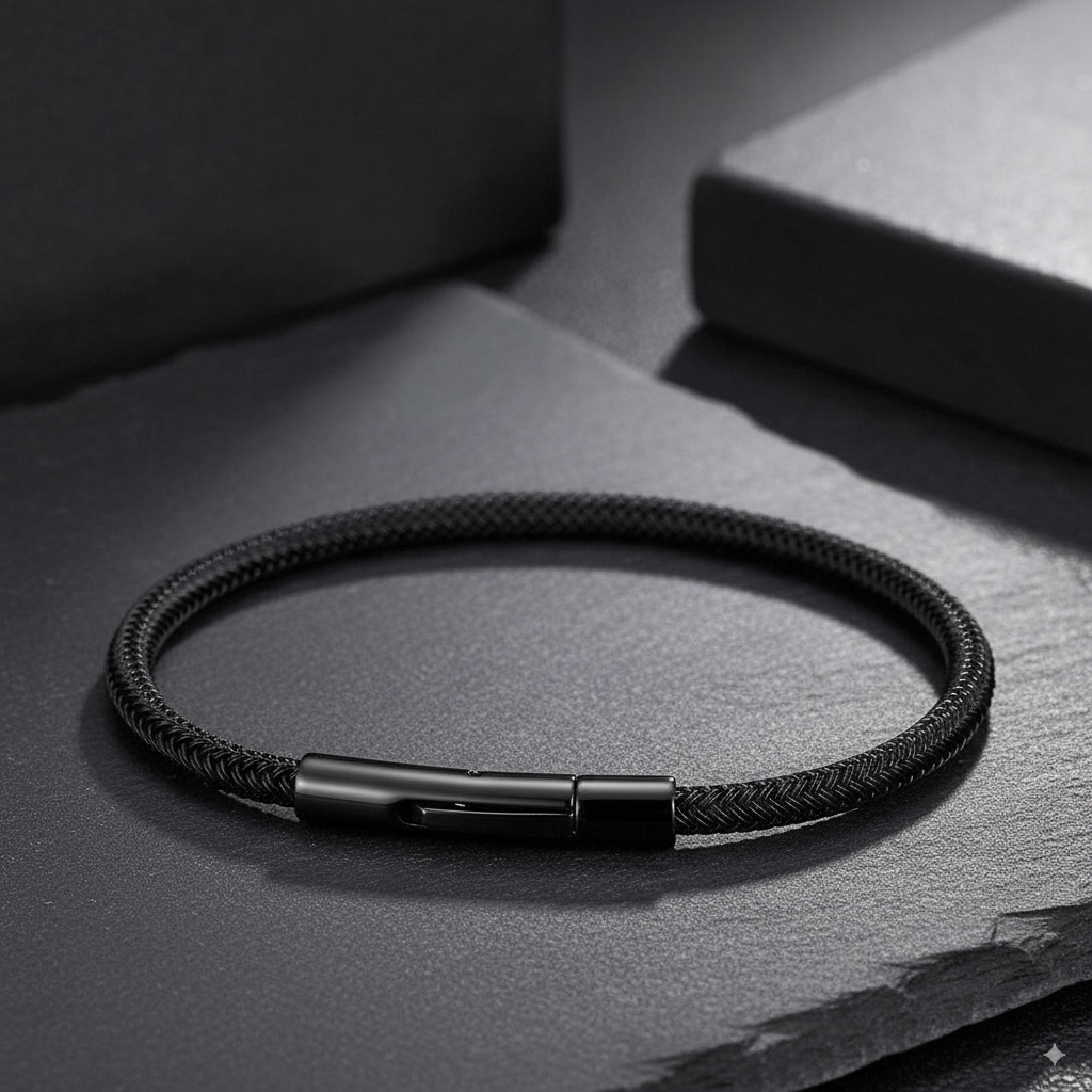 Pulseira de Aço Inoxidável Preta Beroc