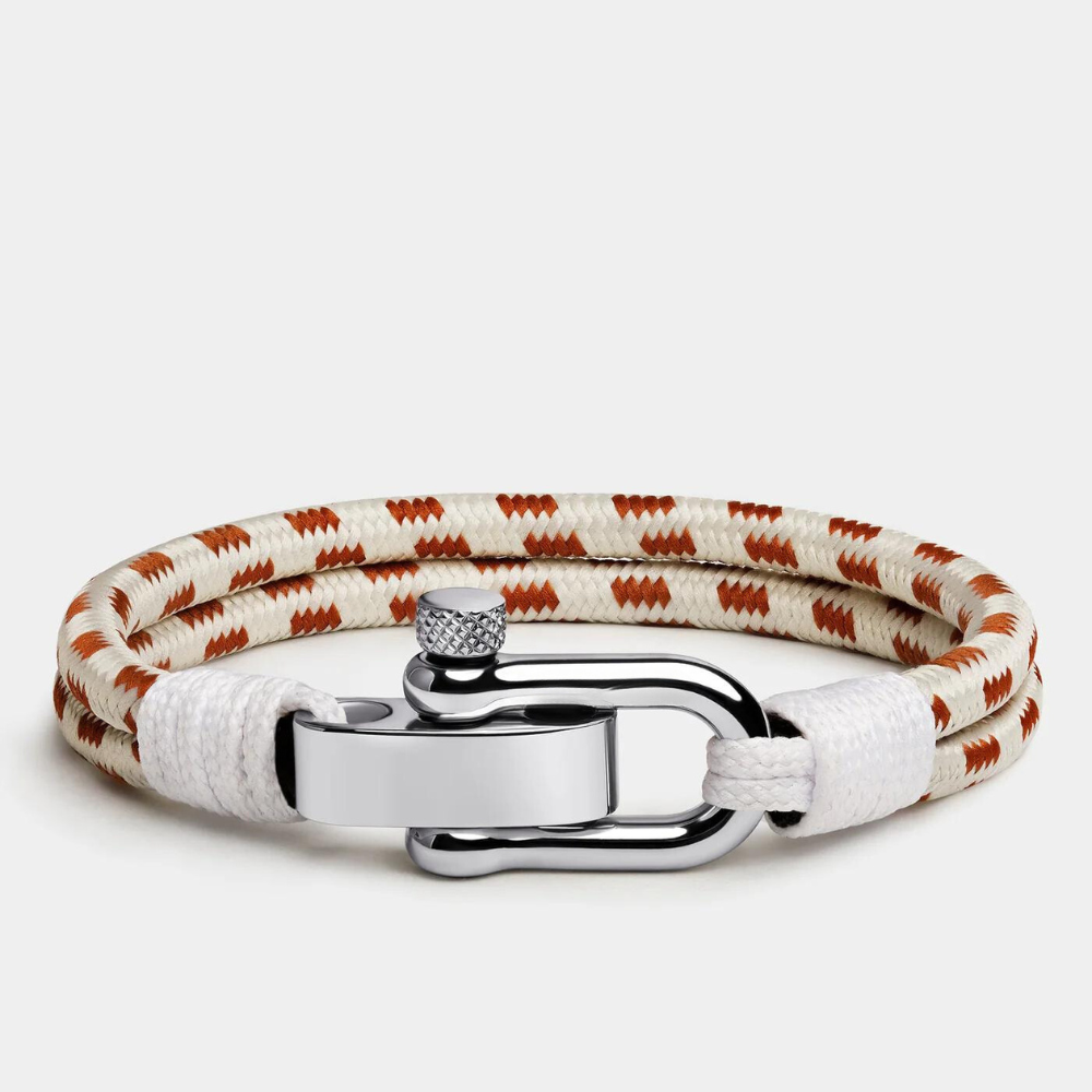Pulseira de Corda Branca e Marrom Veleiro Beroc