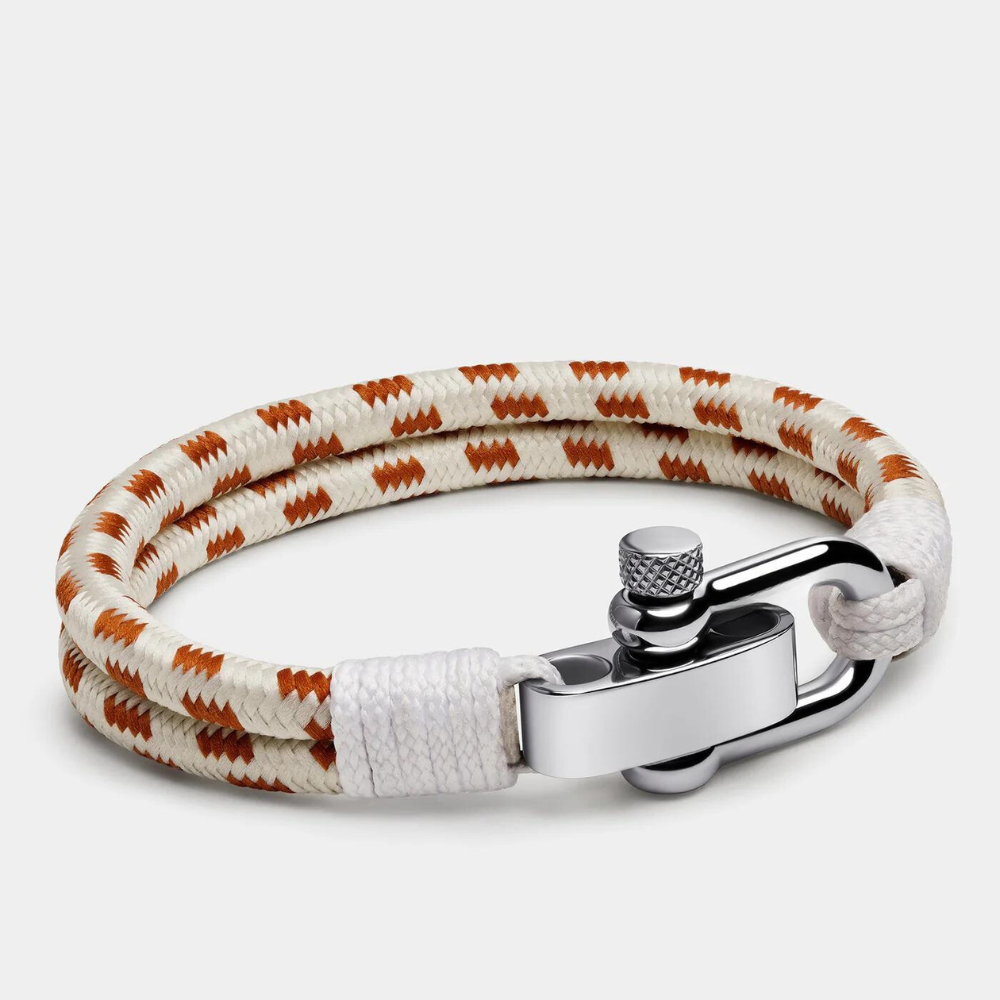 Pulseira de Corda Branca e Marrom Veleiro Beroc