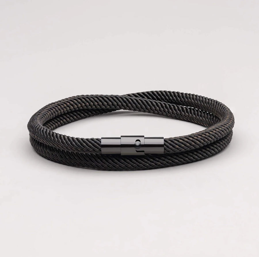 Pulseira Beroc de corda náutica preta