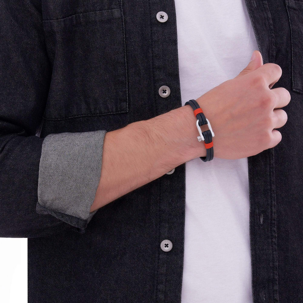 Pulseira Nautic Preta/Vermelha