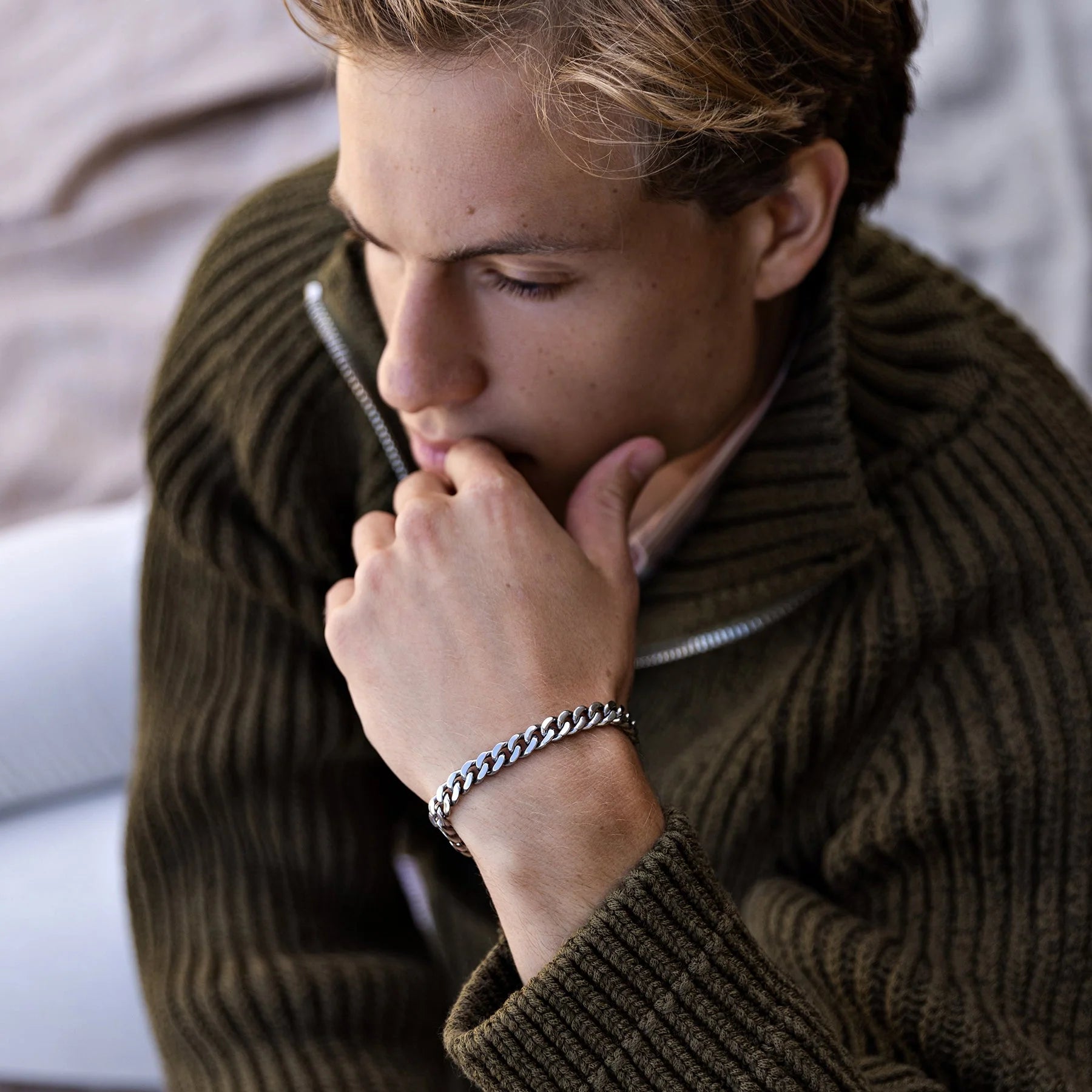 Pulseira de Prata Cuban Beroc (8mm)