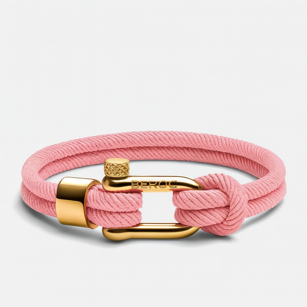 Pulseira de Corda Rosa Malibu Gold Beroc