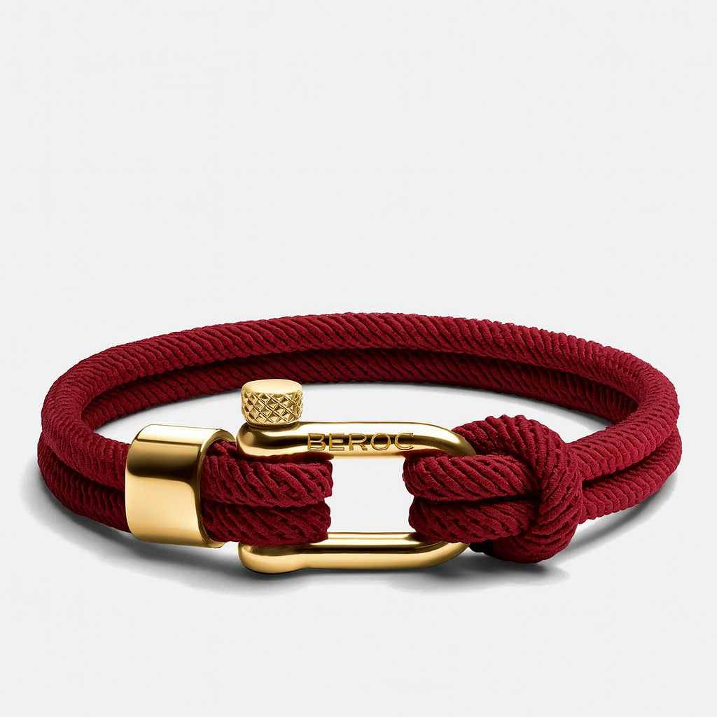 Pulseira de Corda Vermelha Malibu Gold Beroc